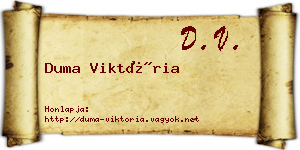 Duma Viktória névjegykártya